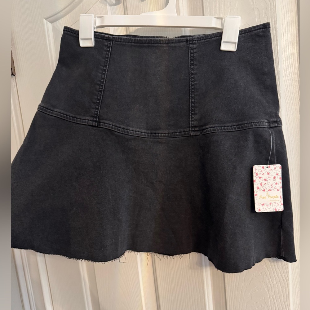 Free People Highlands Denim A-Line Mini Skirt NWT Size 10 - Picture 6 of 8